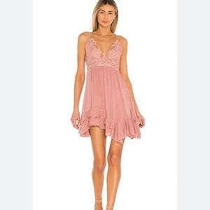 Free People Small Midi Adella Dress in Rose Pink